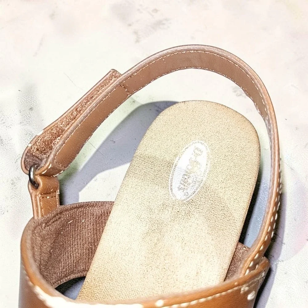 Dr. Scholls Brazin Wedge Sandals 8.5M Women Brown Ankle Strap Comfort Platform